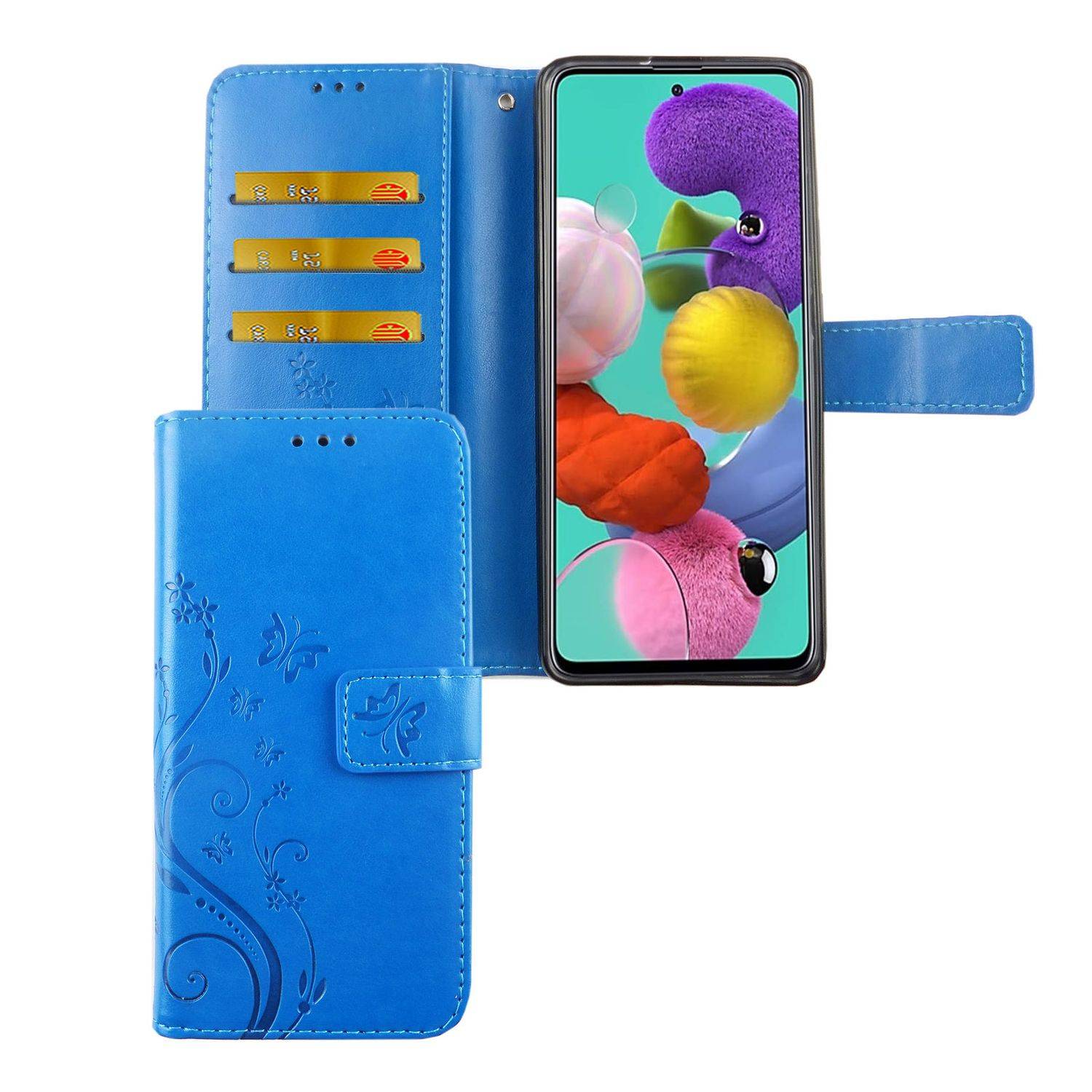 Samsung Galaxy A71 Handyhülle Bookcover Blau