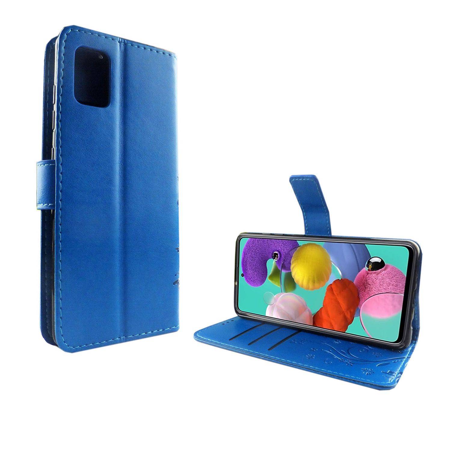 Samsung Galaxy A71 Handyhülle Bookcover Blau