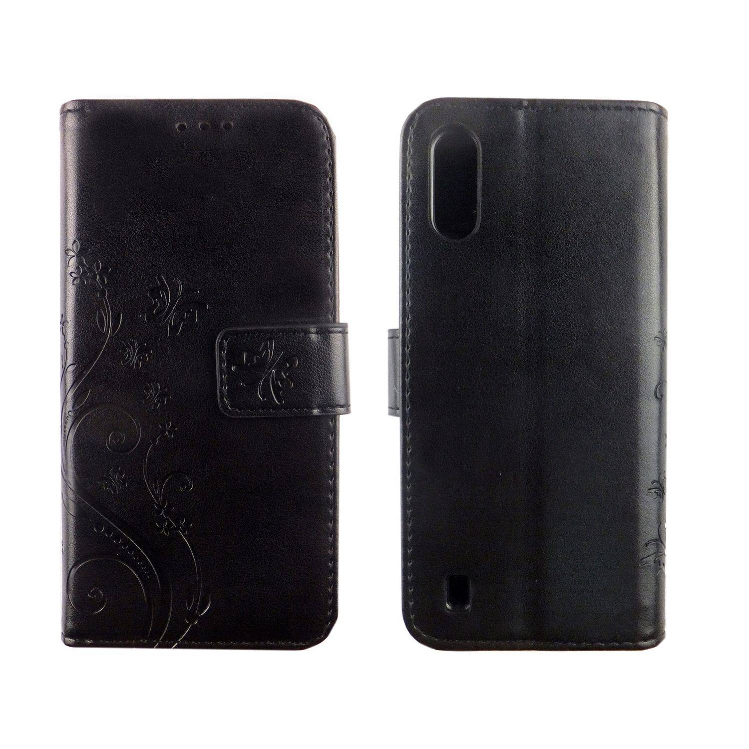 Samsung Galaxy A01 Handyhülle Bookcover Schwarz