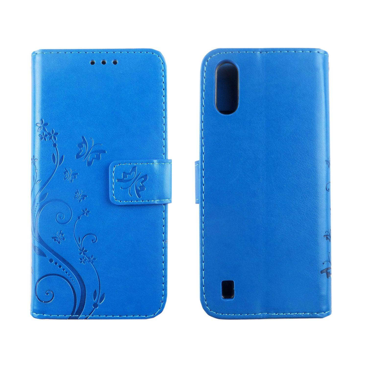 Samsung Galaxy A01 Handyhülle Bookcover Blau