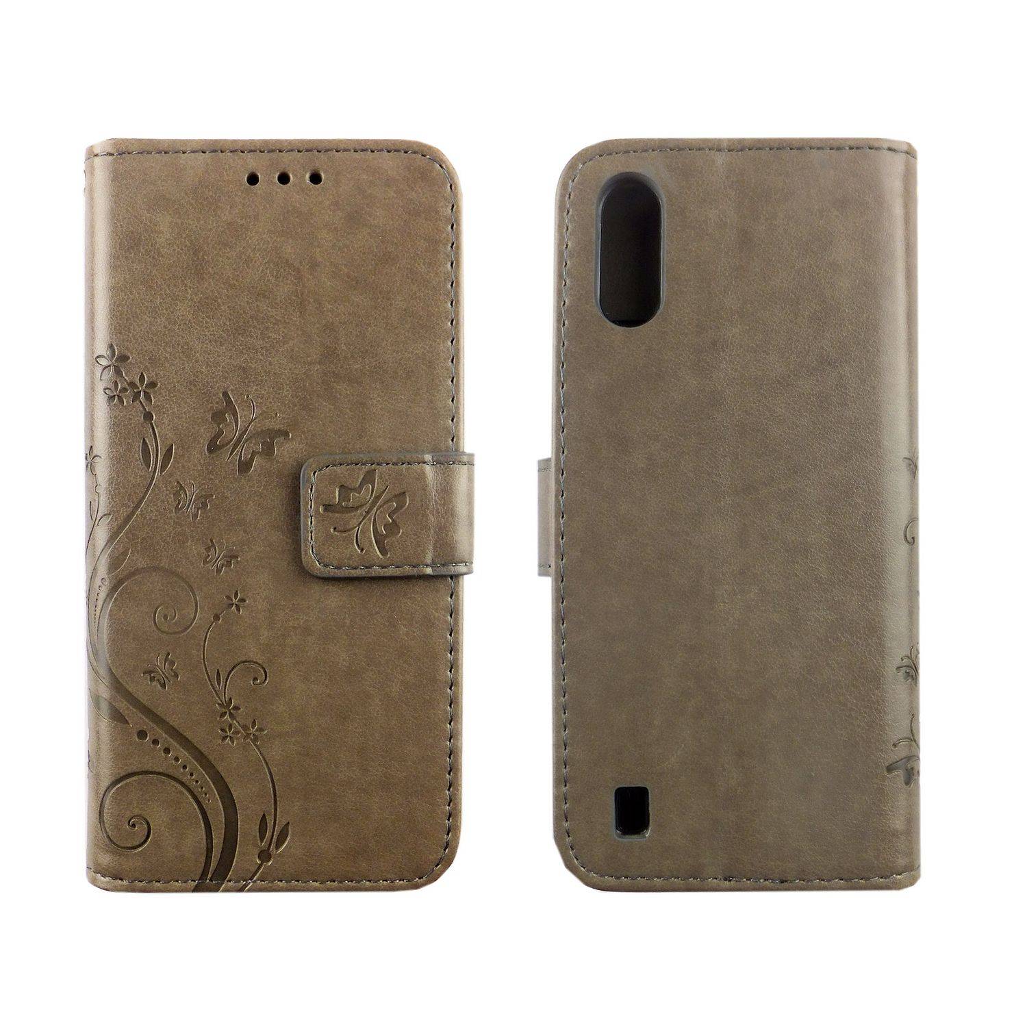 Samsung Galaxy A01 Handyhülle Bookcover Grau