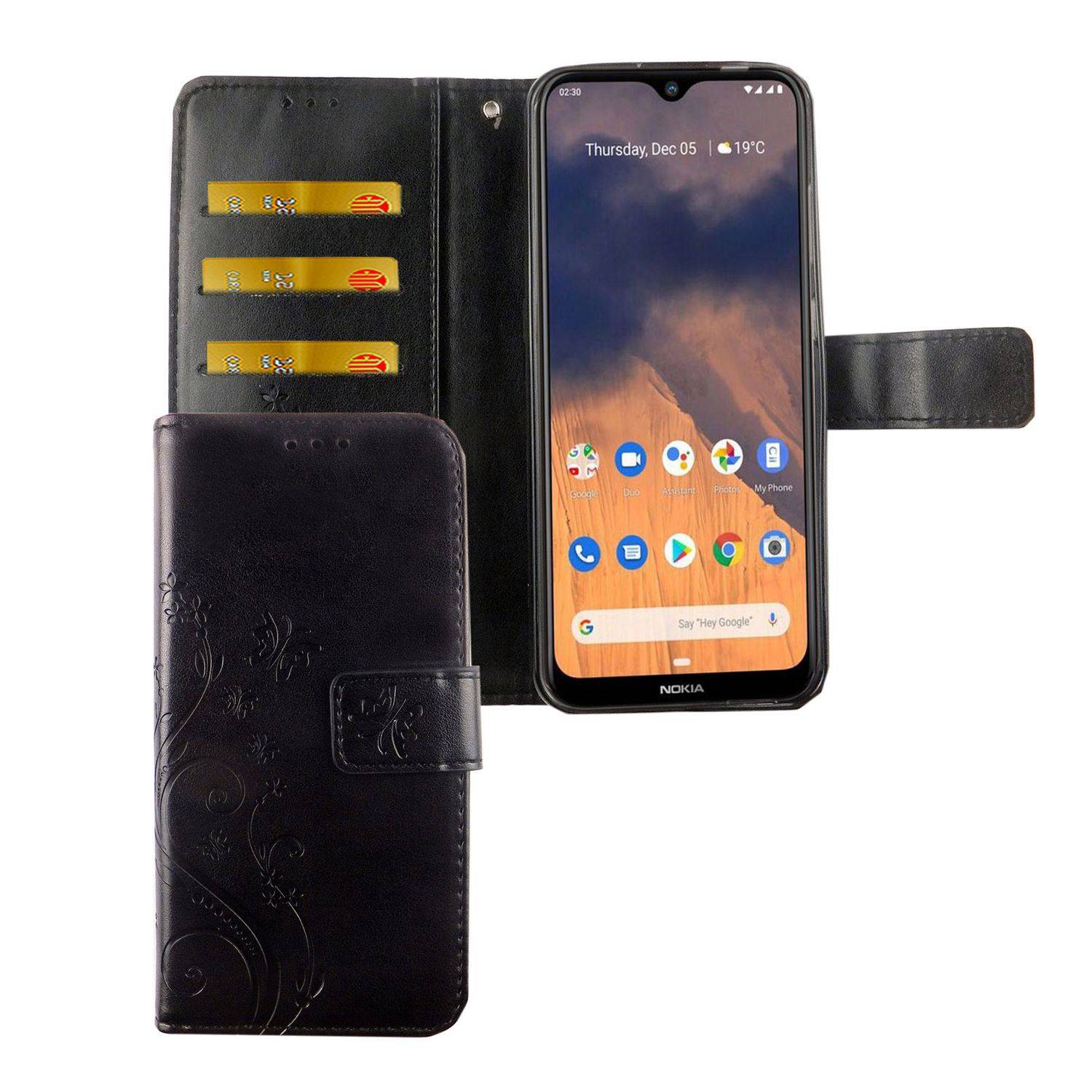 Nokia 2.3 Handyhülle Bookcover Schwarz