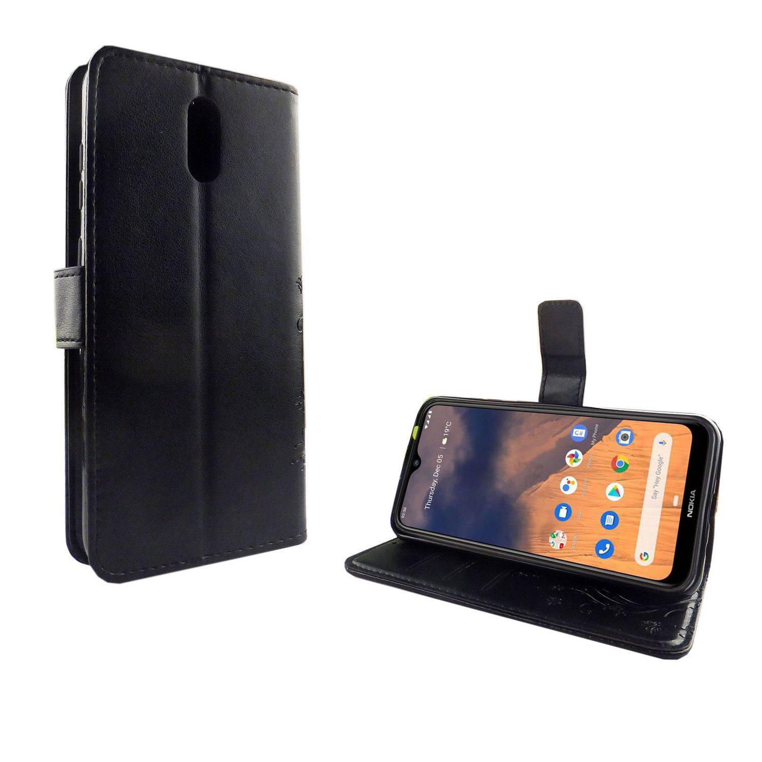 Nokia 2.3 Handyhülle Bookcover Schwarz