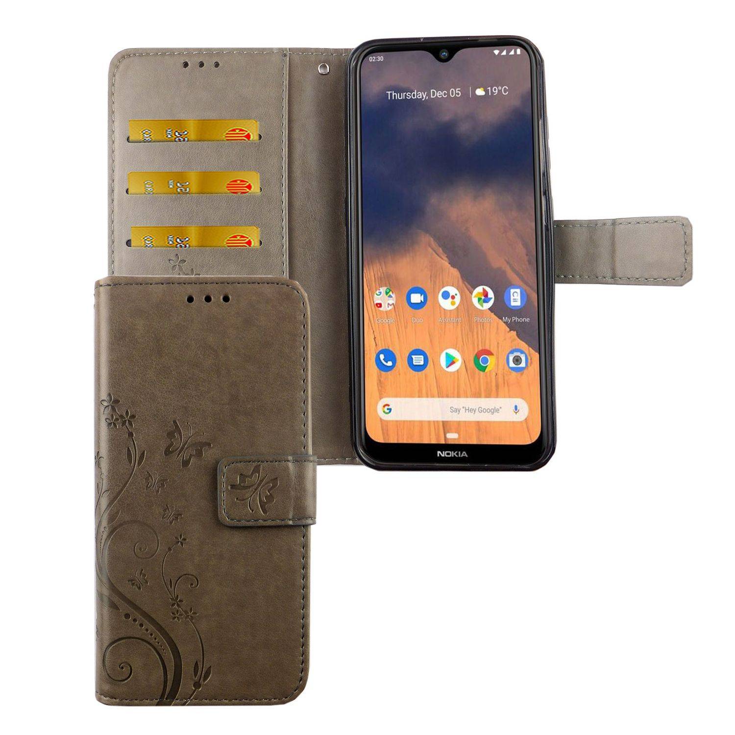 Nokia 2.3 Handyhülle Bookcover Grau