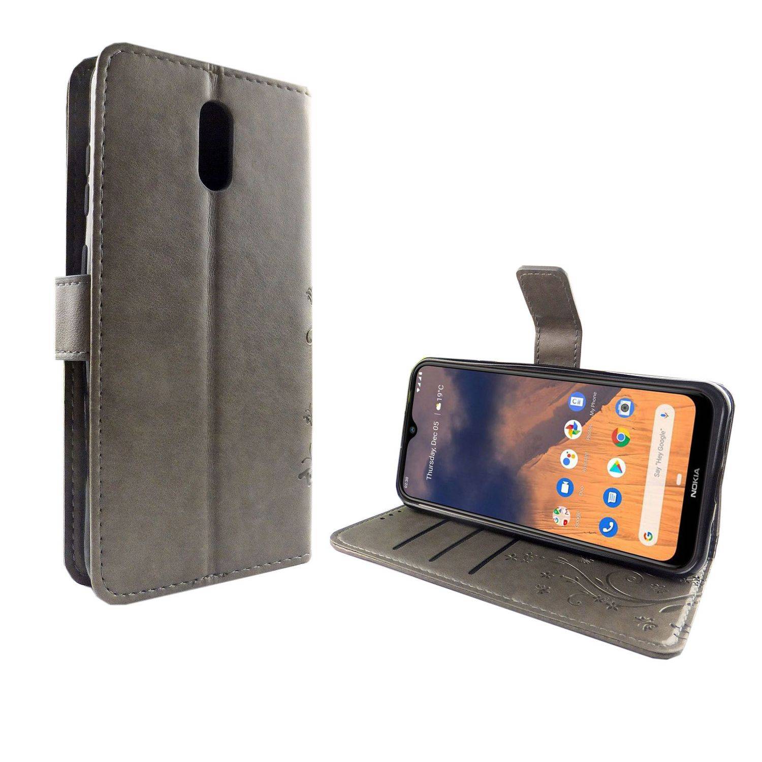 Nokia 2.3 Handyhülle Bookcover Grau
