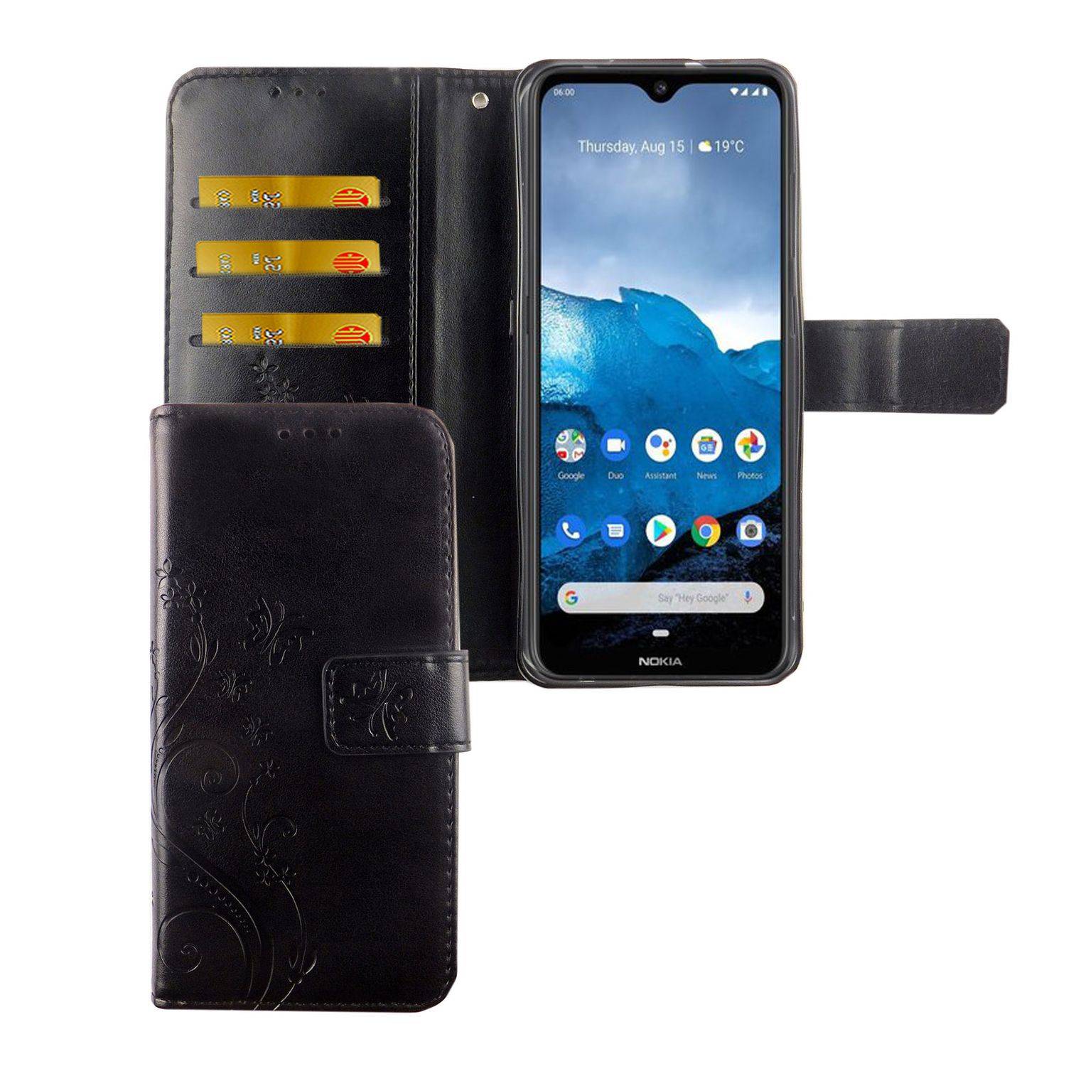 Nokia 6.2 Handyhülle Bookcover Schwarz