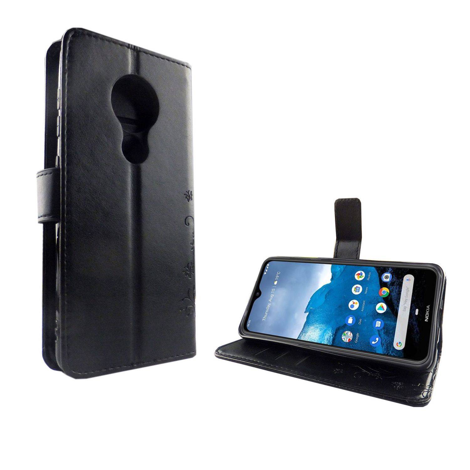 Nokia 6.2 Handyhülle Bookcover Schwarz
