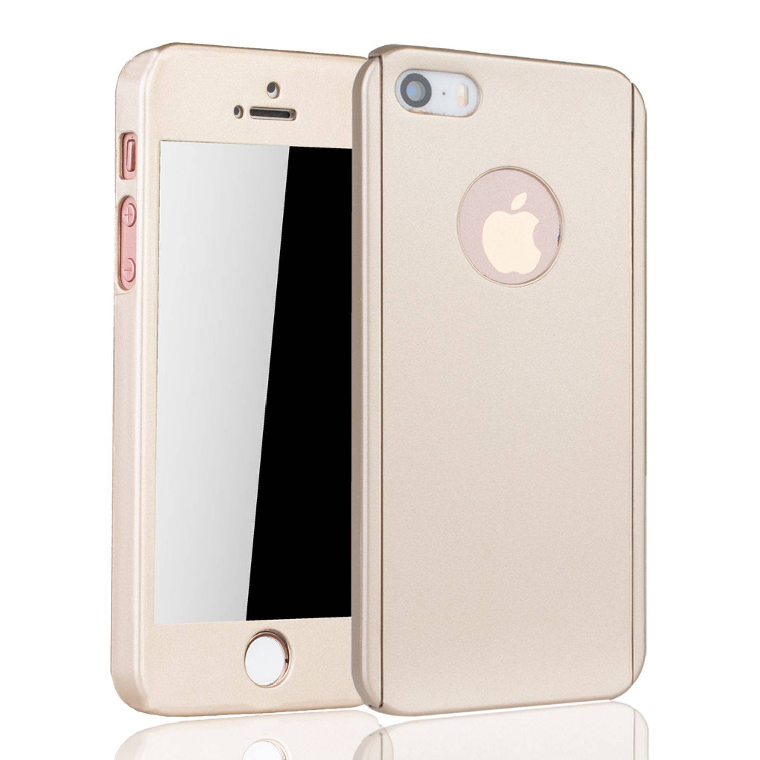 Apple iPhone 5 / 5s Handyhülle 360 Grad Schutz Full Cover Gold