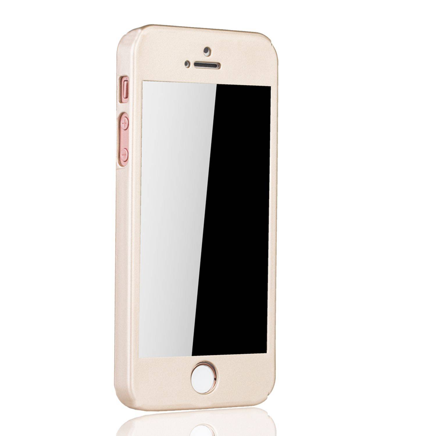 Apple iPhone 5 / 5s Handyhülle 360 Grad Schutz Full Cover Gold