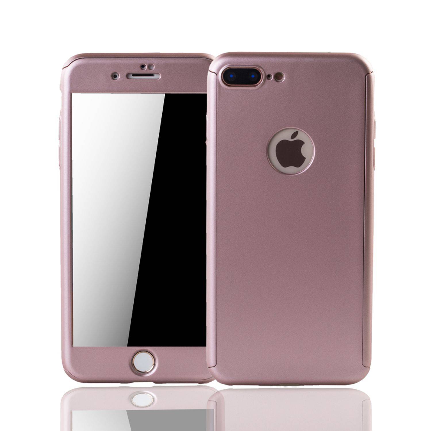 Apple iPhone 7 Plus Handyhülle 360 Grad Schutz Full Cover Rosa