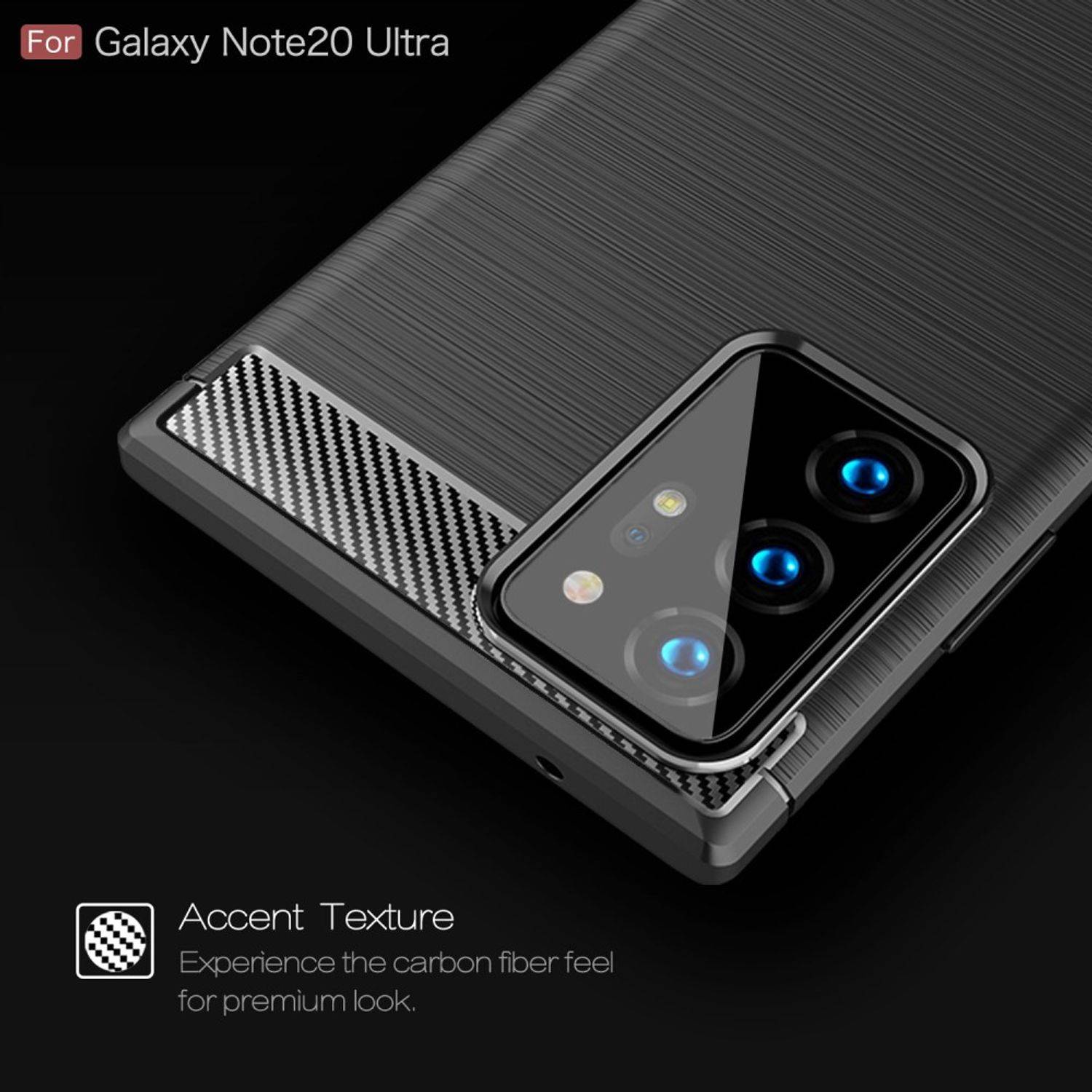Samsung Galaxy Note 20 Ultra Handyhülle Carbon Optik Backcover Grau