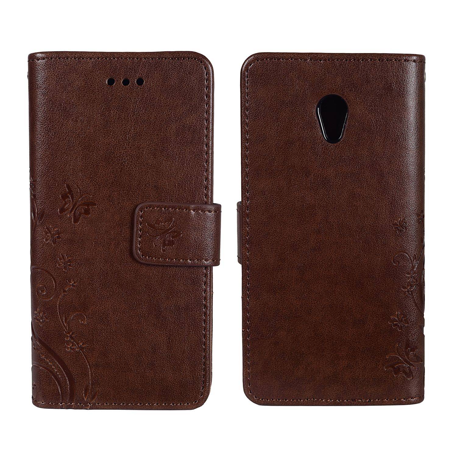 ZTE Blade V7 Handyhülle Bookcover Braun