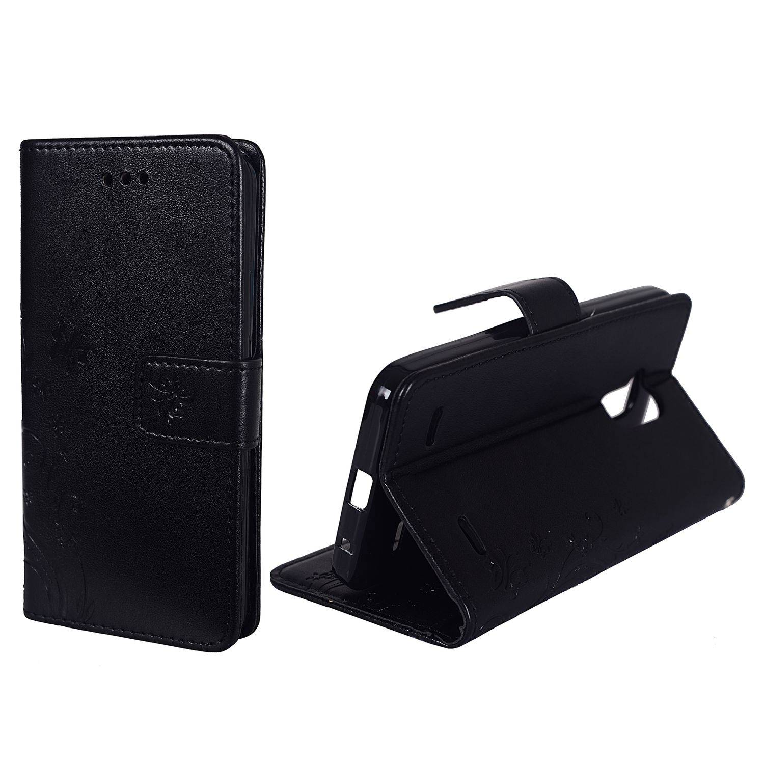 ZTE Blade V7 Lite Handyhülle Bookcover Schwarz