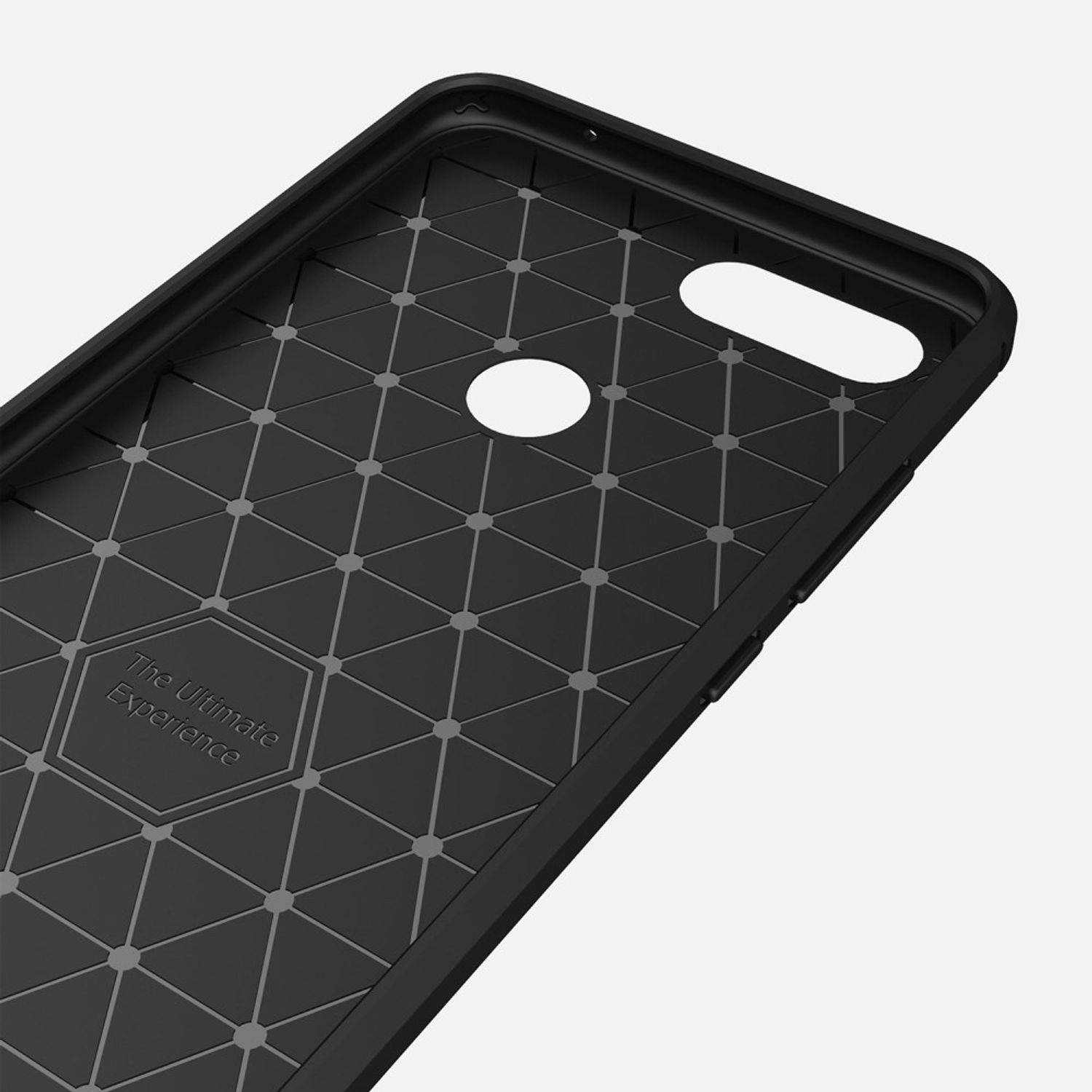 Xiaomi Mi 8 Lite Handyhülle Carbon Optik Backcover Grau