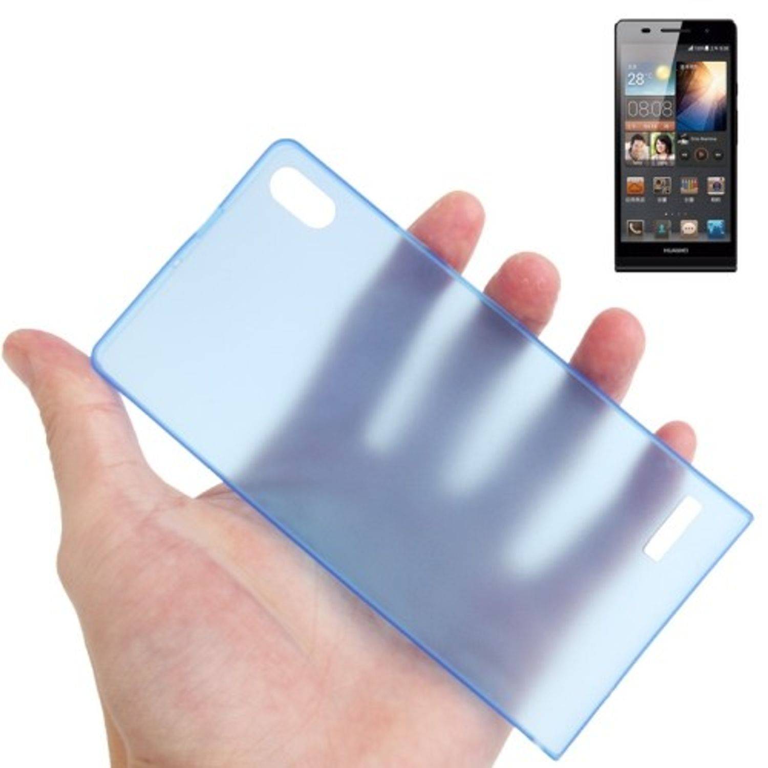 Huawei Ascend P6 Handyhülle Backcover Blau