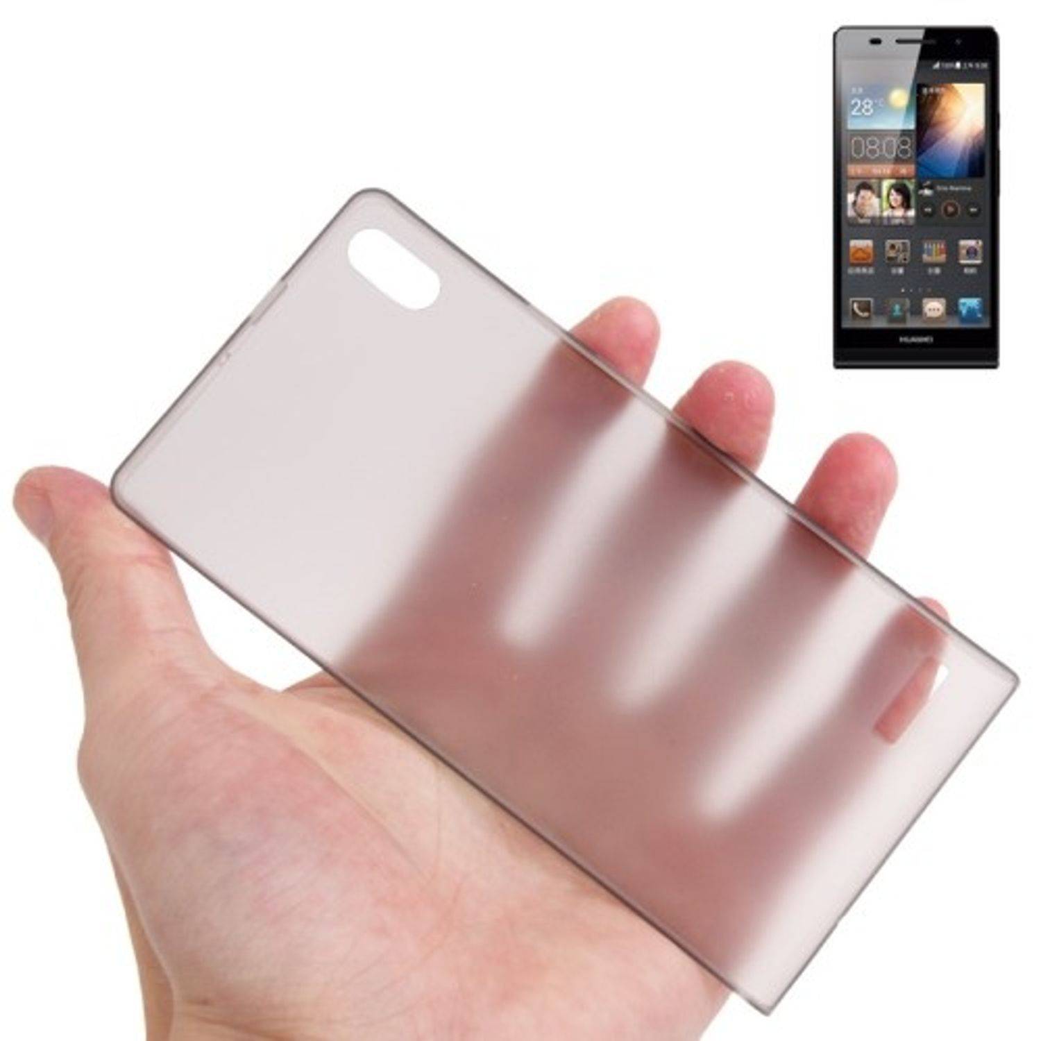 Huawei Ascend P6 Handyhülle Backcover Grau
