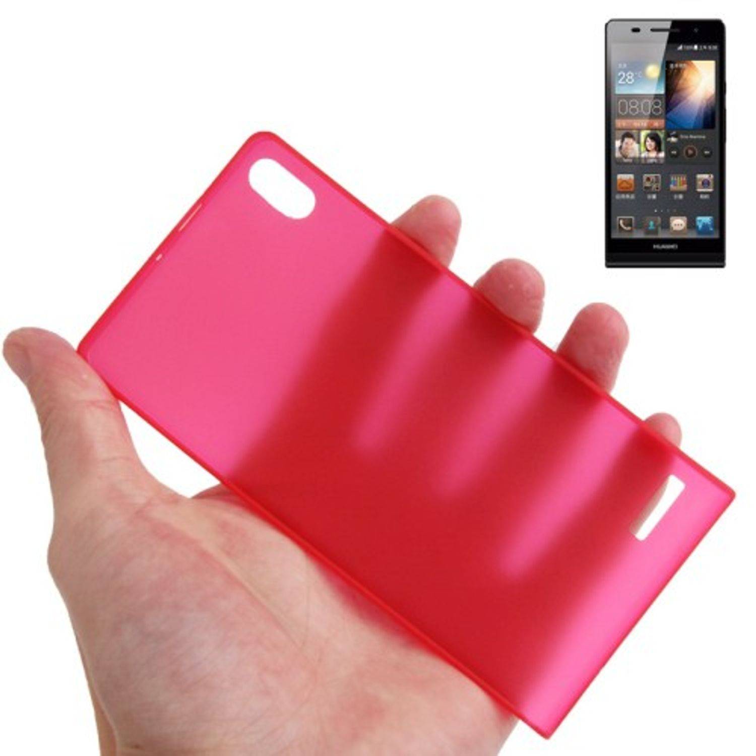 Huawei Ascend P6 Handyhülle Backcover Rot