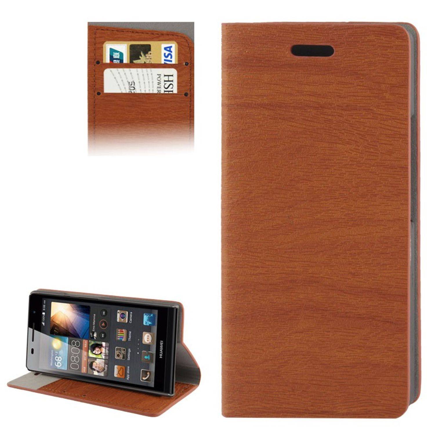 Huawei Ascend P6 Handyhülle Backcover Braun