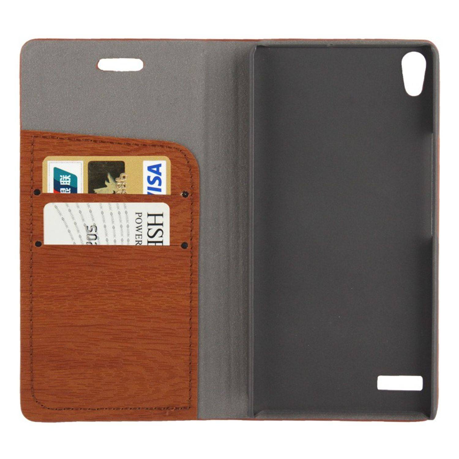 Huawei Ascend P6 Handyhülle Backcover Braun