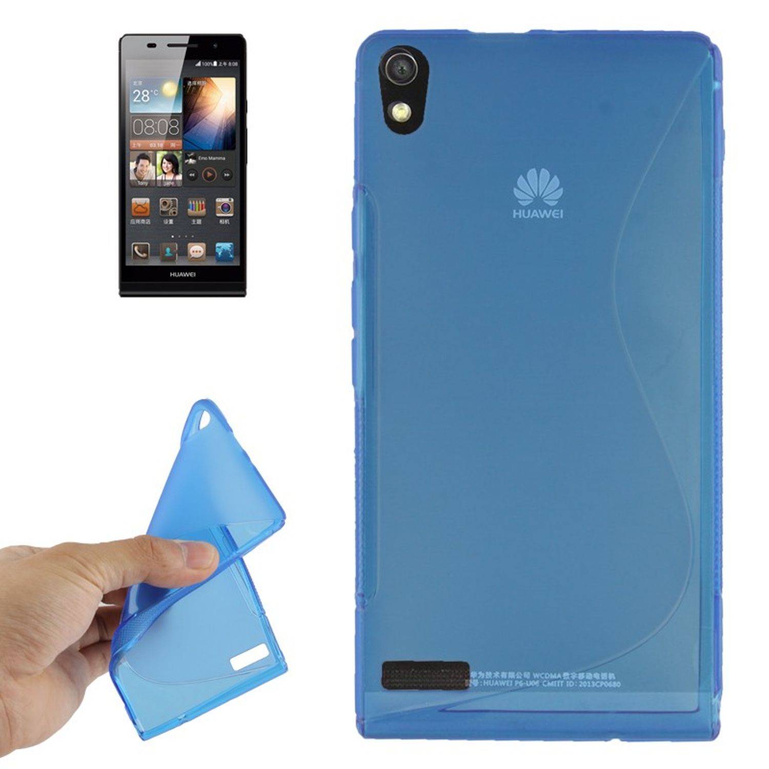 Huawei Ascend P6 Handyhülle Backcover Blau