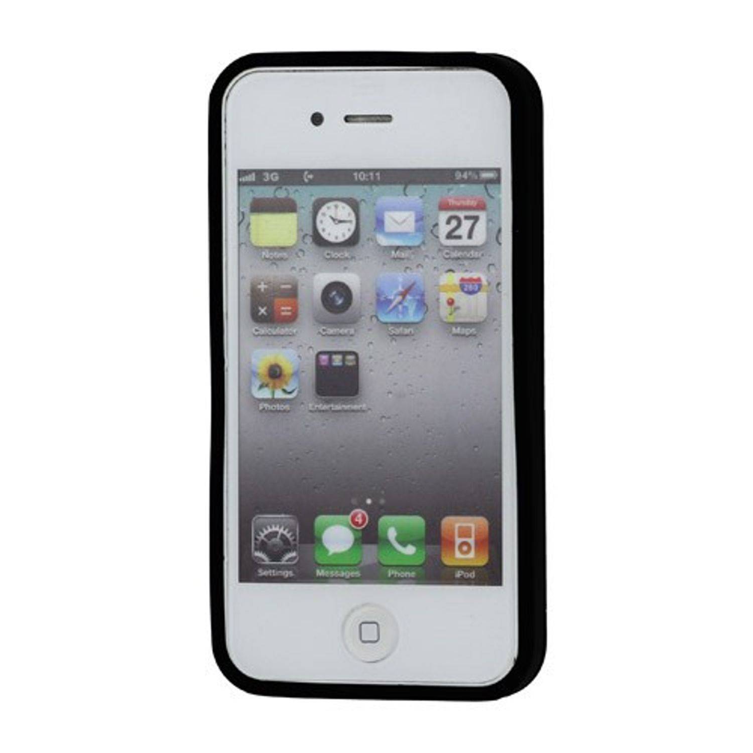 Apple iPhone 4 / 4s Handyhülle Backcover Schwarz