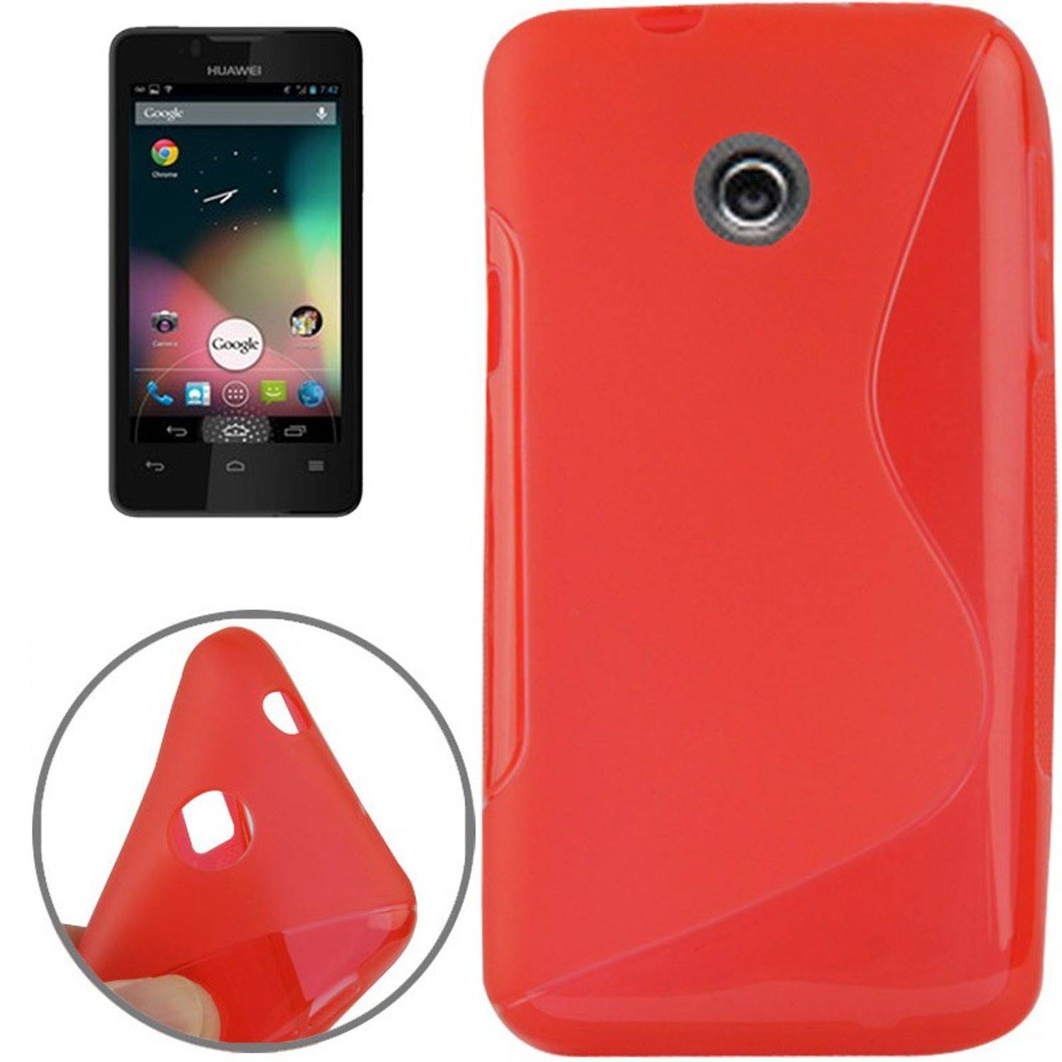 Huawei Ascend Y330 Handyhülle Backcover Rot