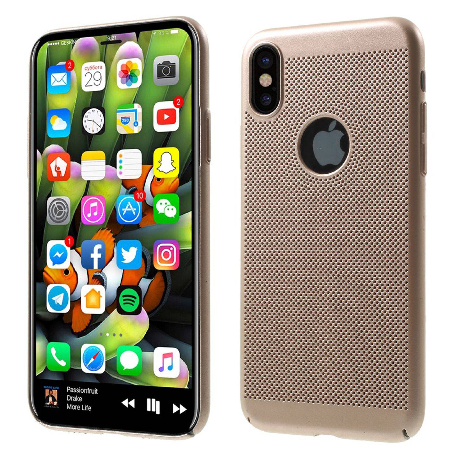 Apple iPhone X / iPhone XS Handyhülle Backcover Gold