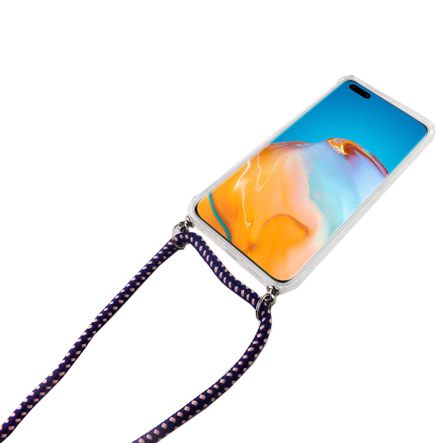 Huawei P40 Pro Handykette Handyhülle Umhängetasche Transparent