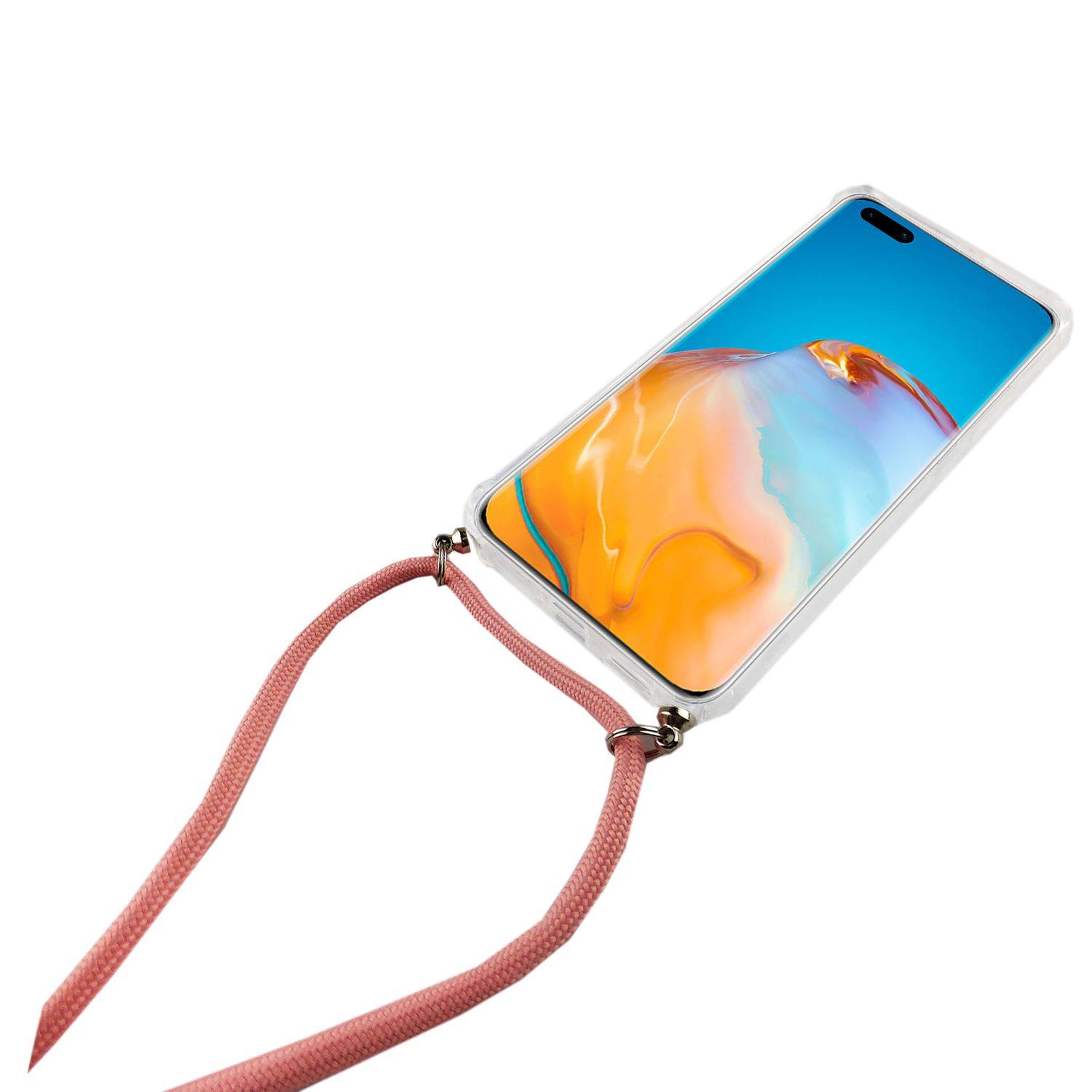 Huawei P40 Pro Handykette Handyhülle Umhängetasche Transparent