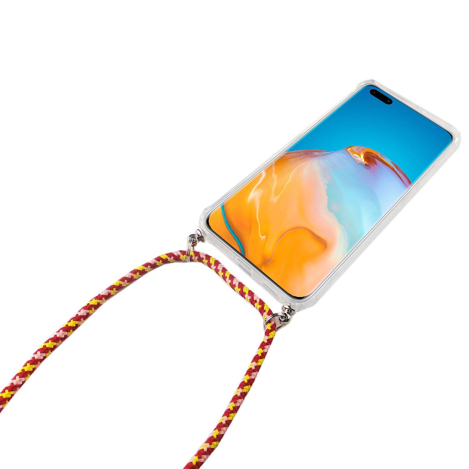 Huawei P40 Pro Handykette Handyhülle Umhängetasche Transparent