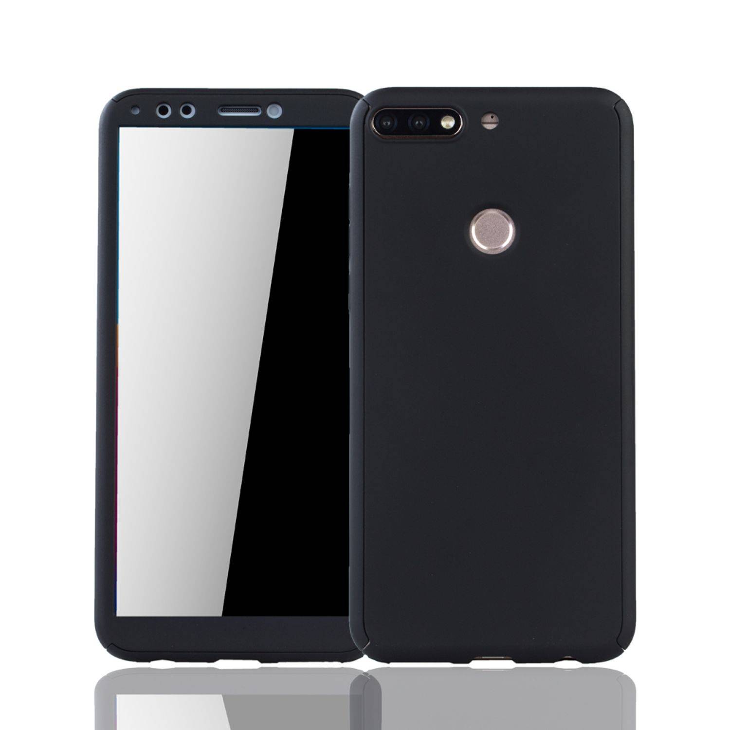 Huawei Honor 7C Handyhülle 360 Grad Schutz Full Cover Schwarz