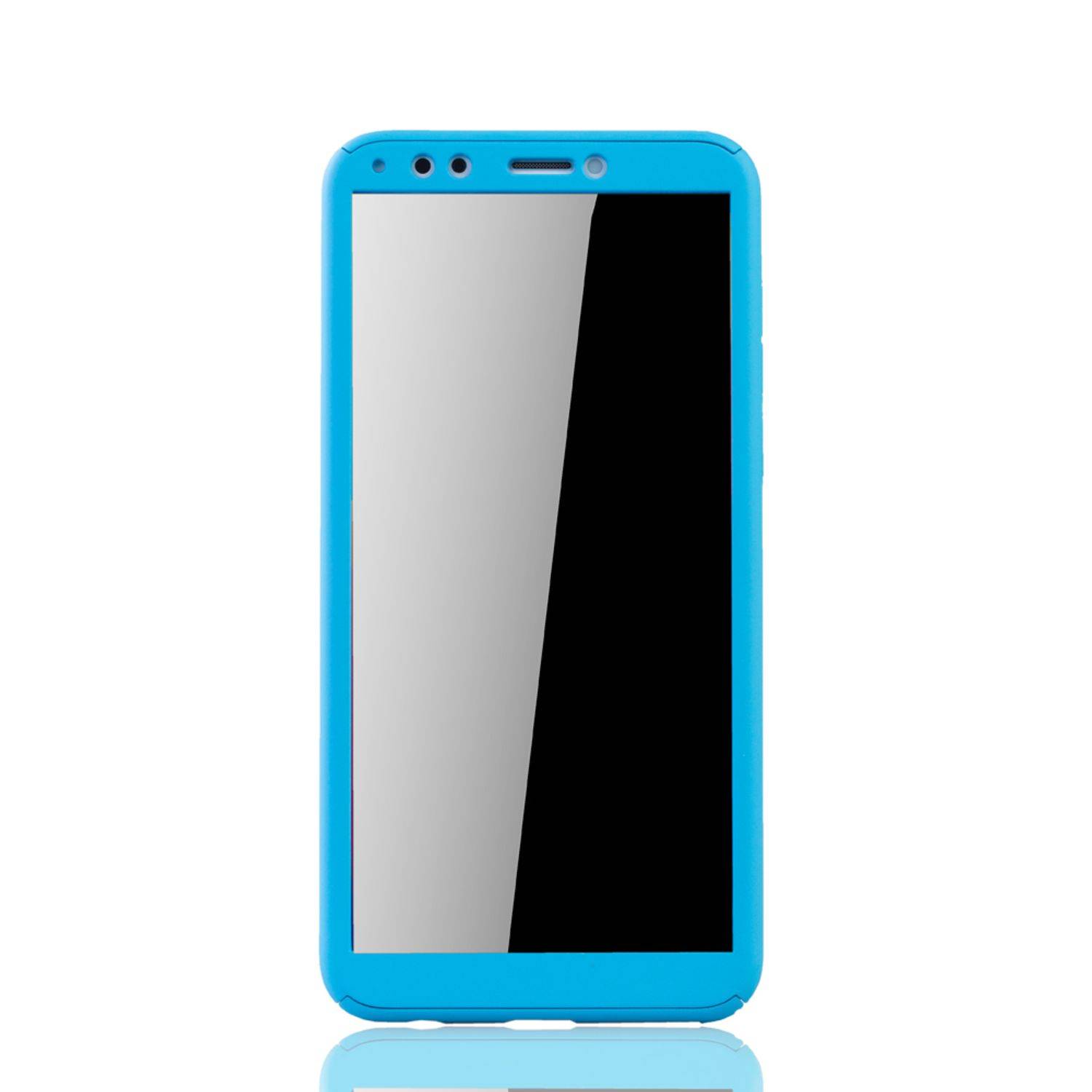 Huawei Honor 7C Handyhülle 360 Grad Schutz Full Cover Blau