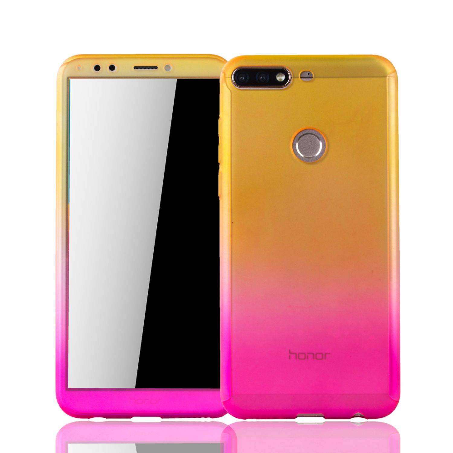 Huawei Honor 7C Handyhülle 360 Grad Schutz Full Cover Mehrfarbig