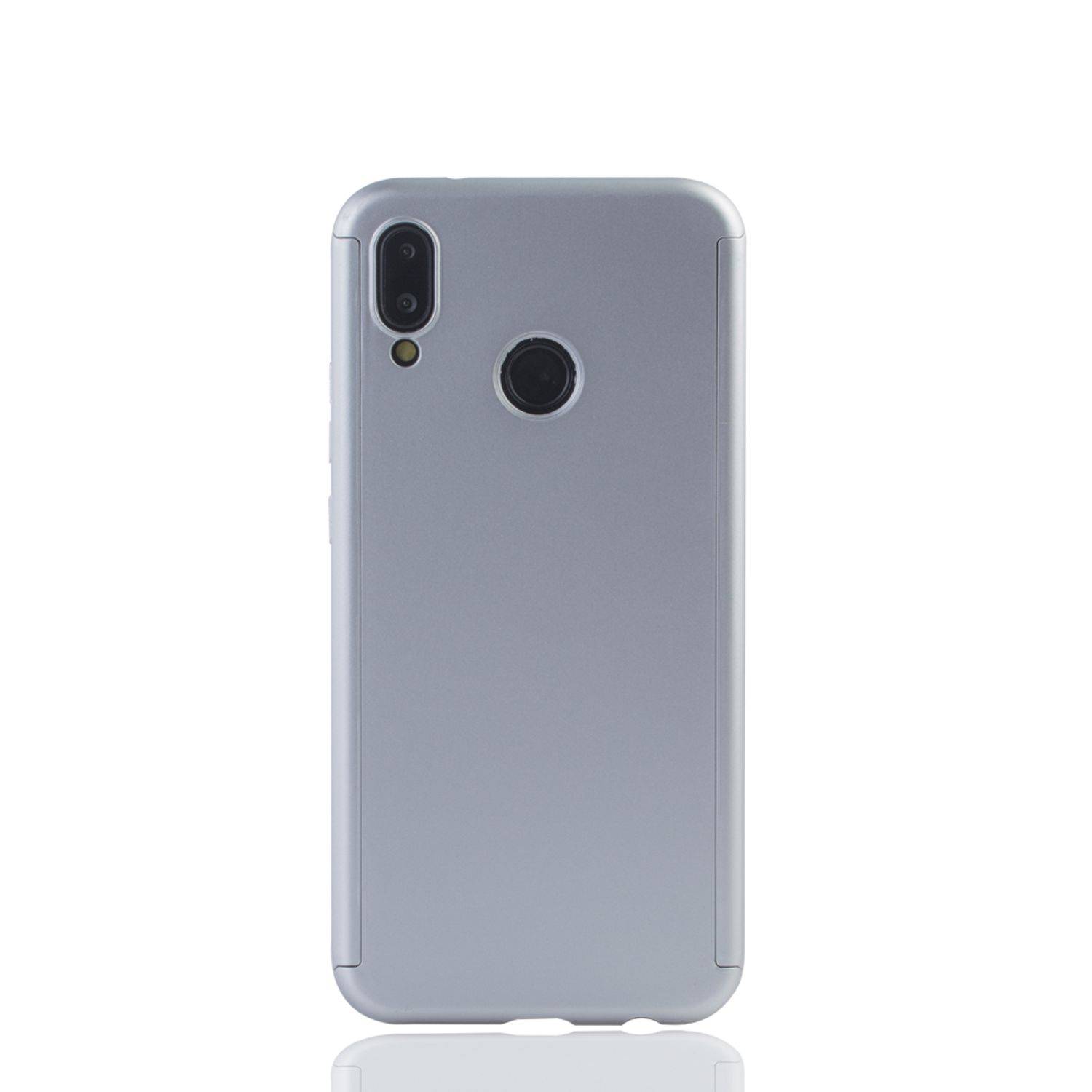 Huawei P20 Lite Handyhülle 360 Grad Schutz Full Cover Silber