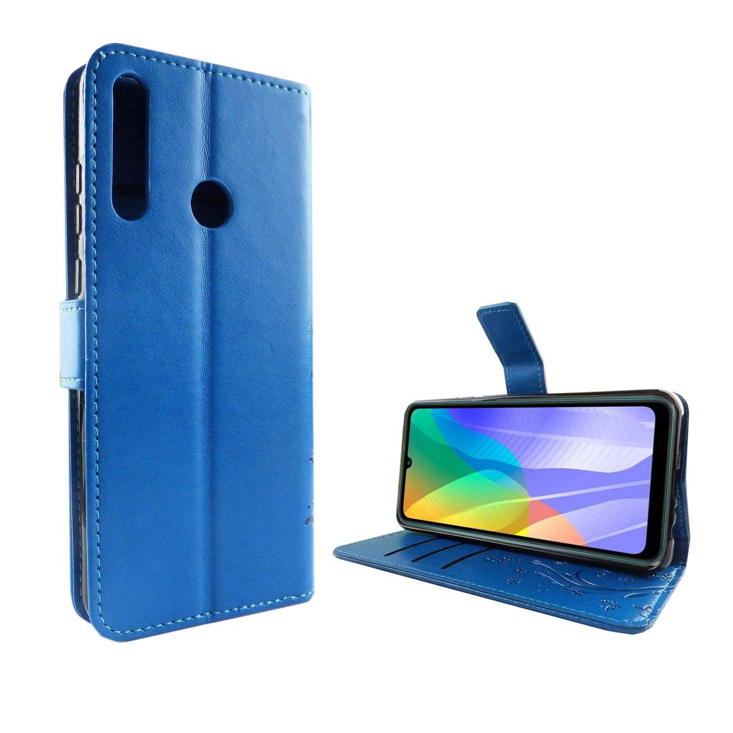 Huawei Y6p Handyhülle Bookcover Blau
