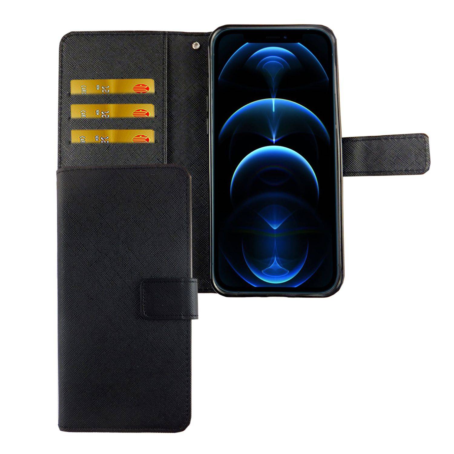 Apple iPhone 12 Pro Max Handyhülle Bookcover Schwarz