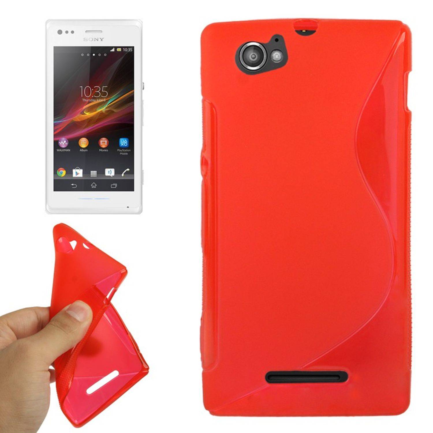 Sony Xperia M Handyhülle Backcover Rot