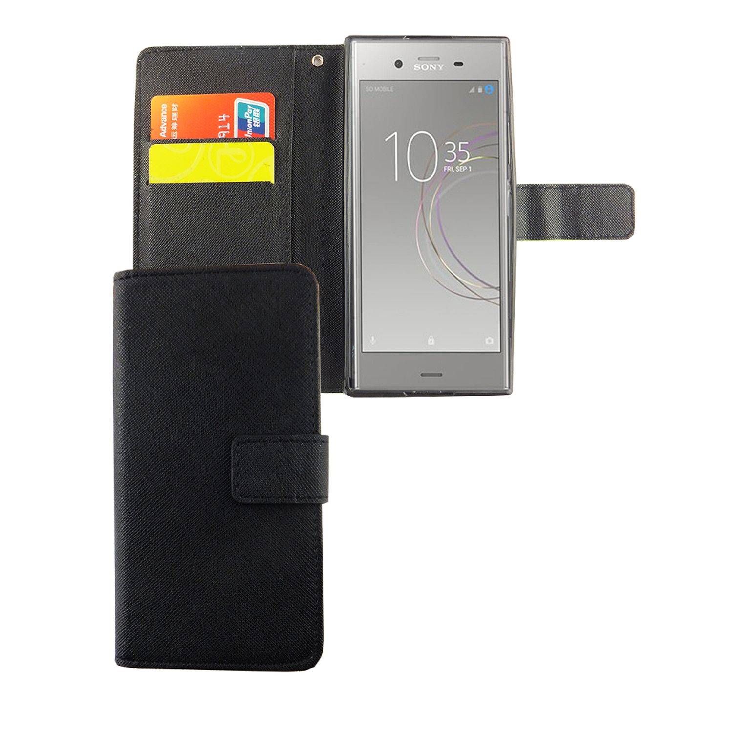 Sony Xperia XZ1 Handyhülle Bookcover Schwarz