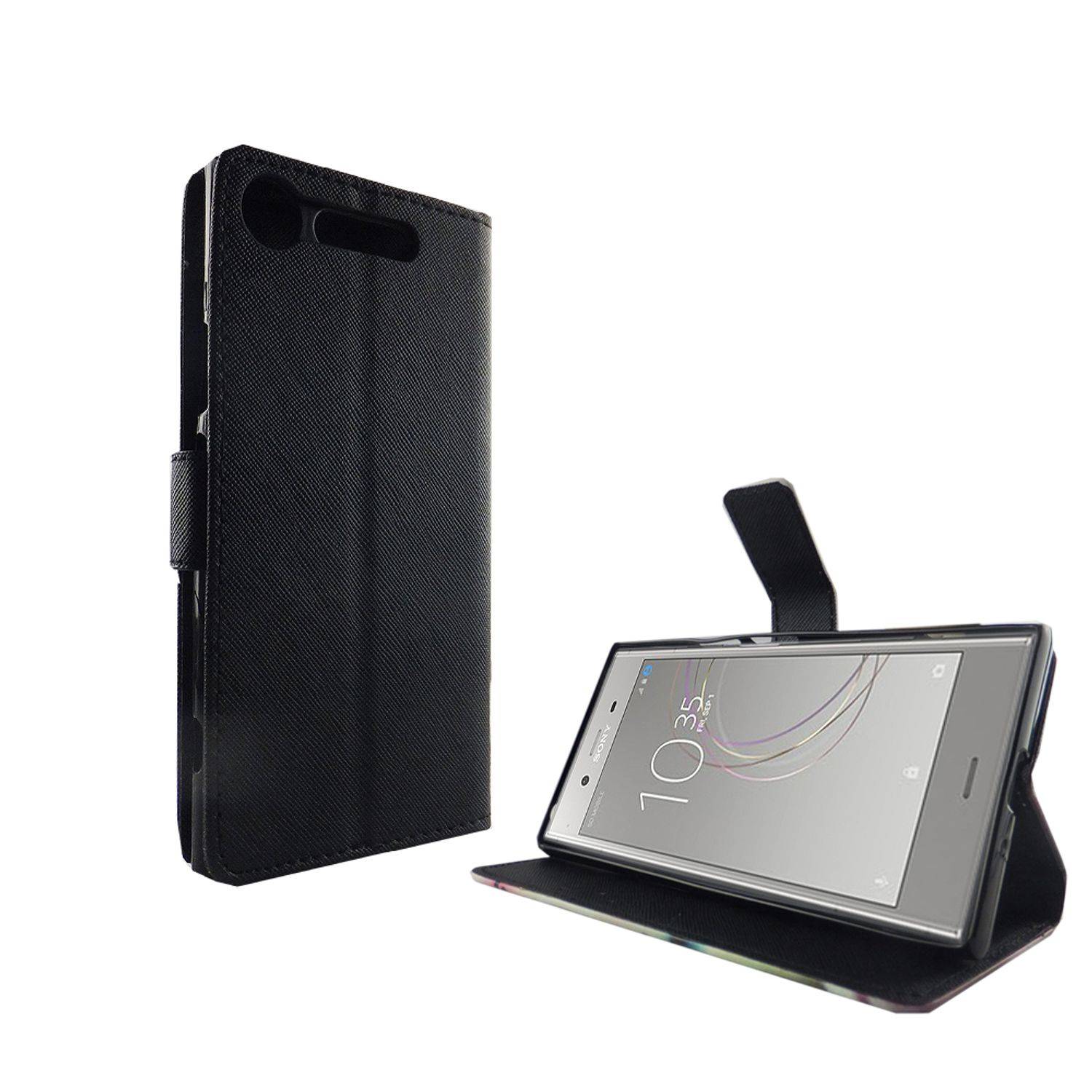 Sony Xperia XZ1 Handyhülle Bookcover Schwarz