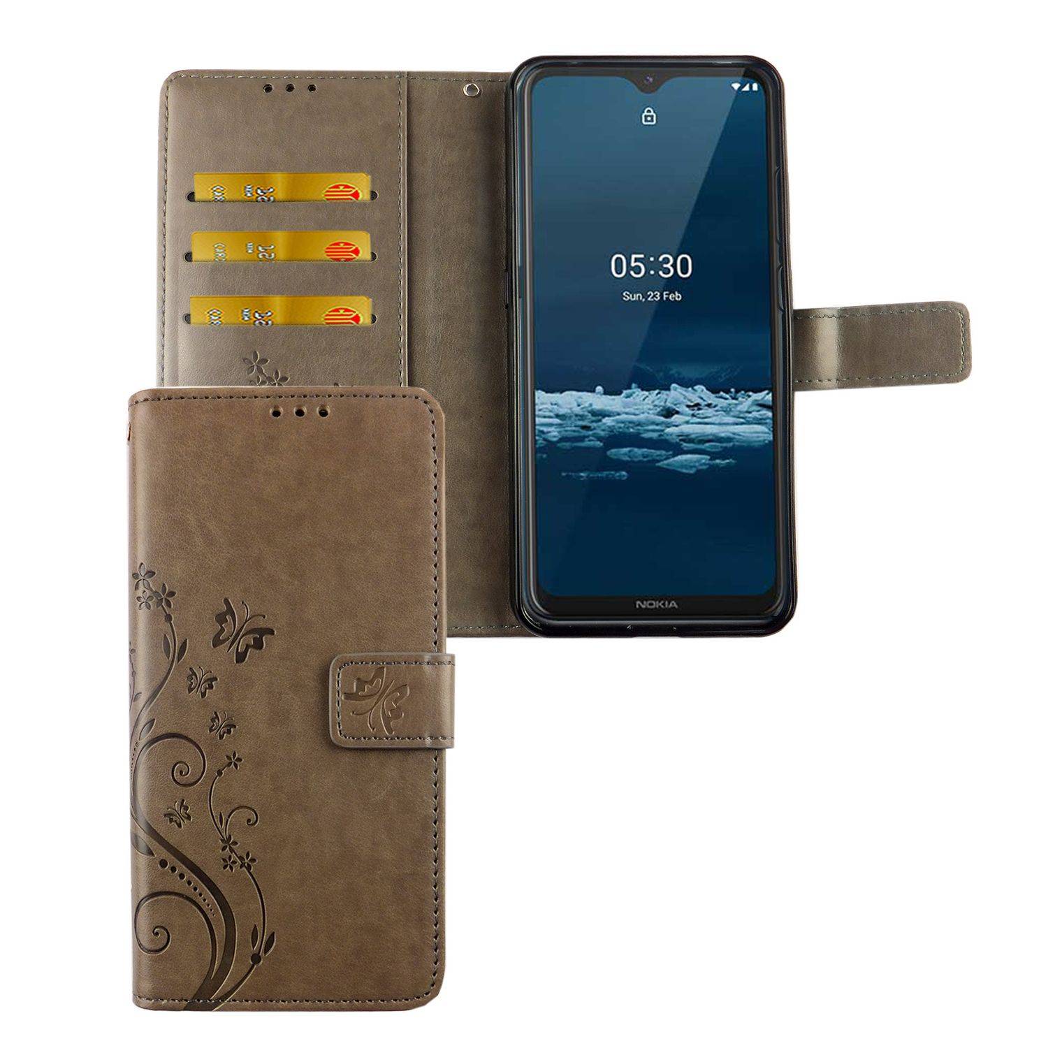 Nokia 5.3 Handyhülle Bookcover Grau