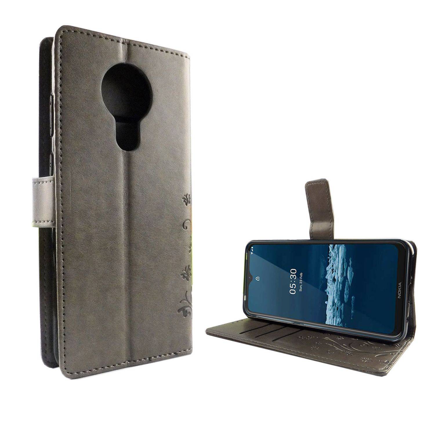 Nokia 5.3 Handyhülle Bookcover Grau