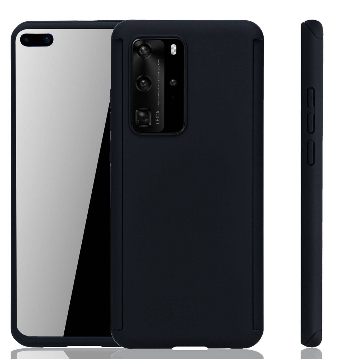 Huawei P40 Handyhülle 360 Grad Schutz Full Cover Schwarz