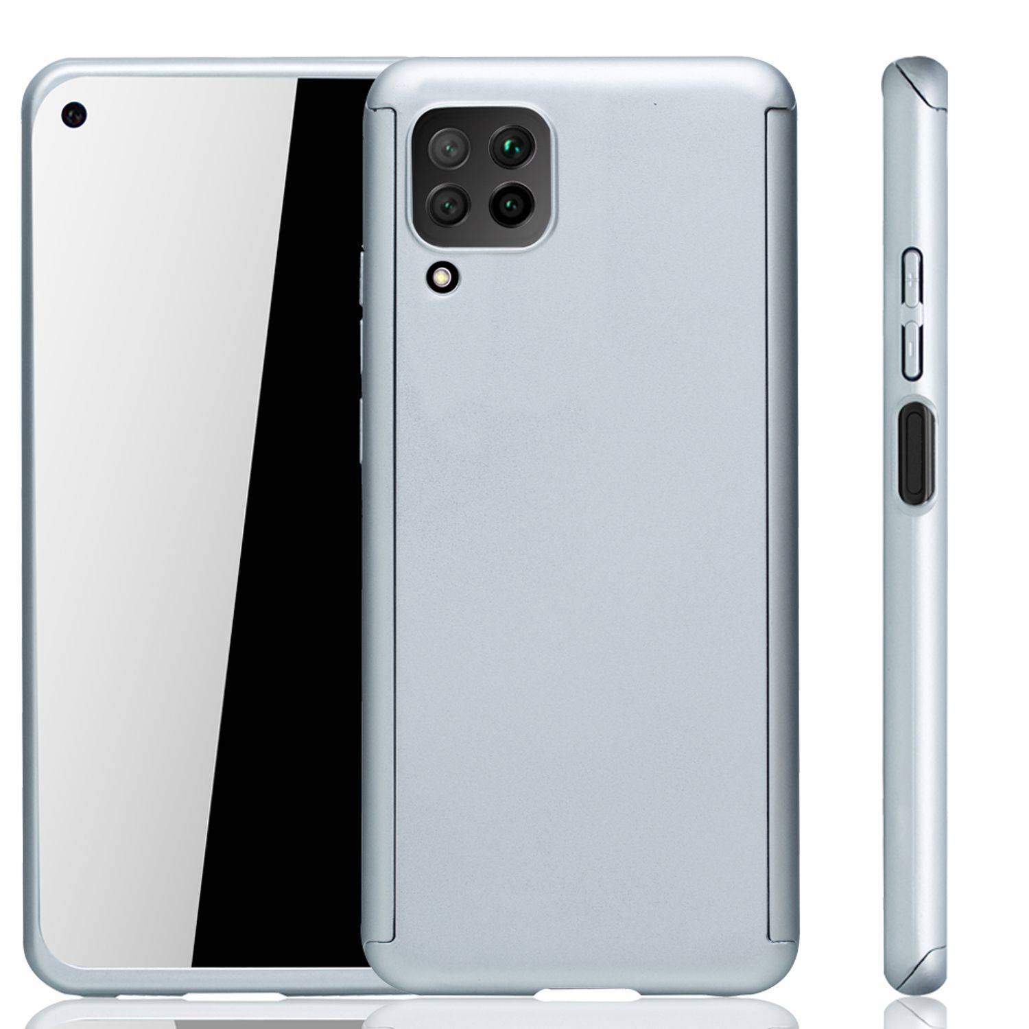 Huawei P40 Lite Handyhülle 360 Grad Schutz Full Cover Silber