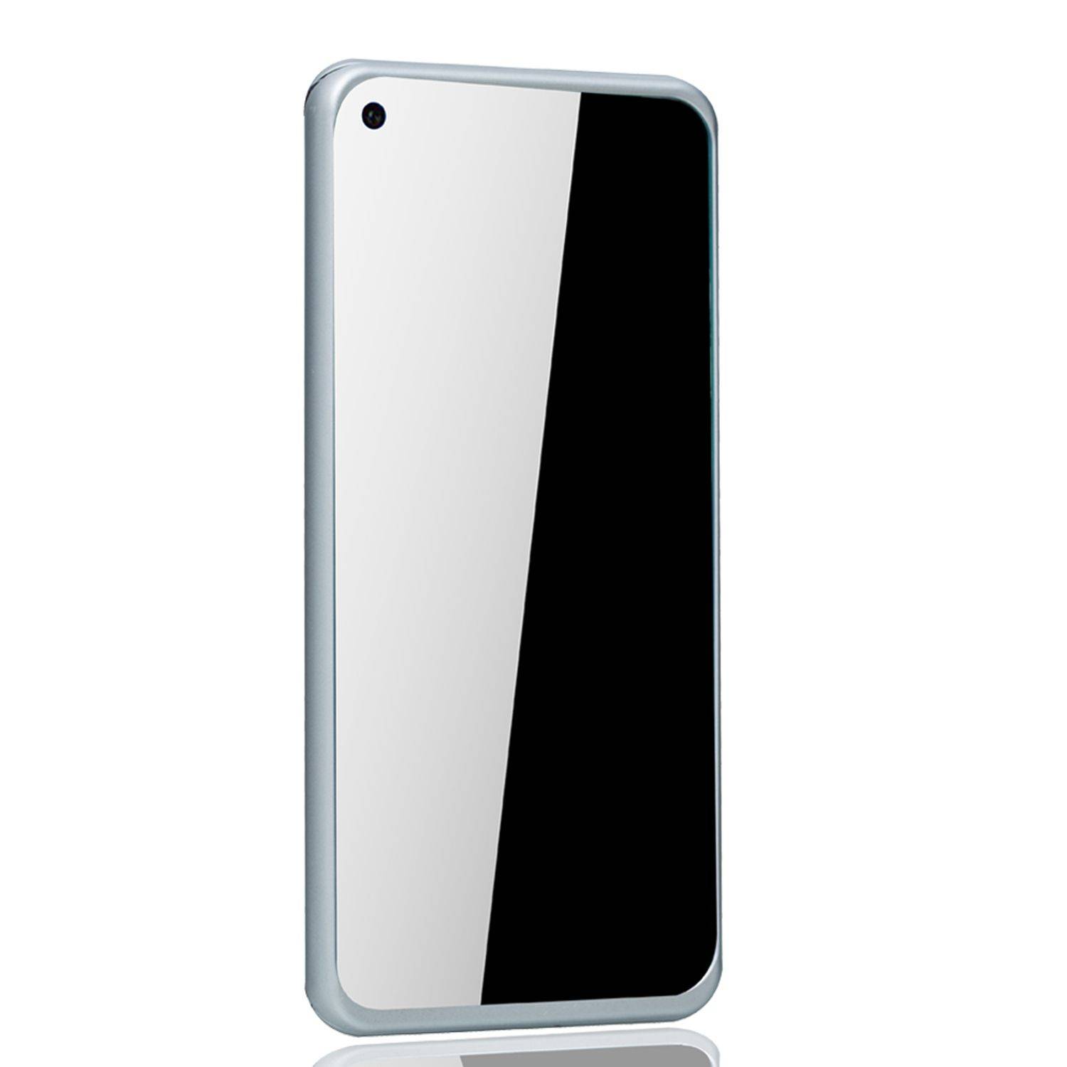 Huawei P40 Lite Handyhülle 360 Grad Schutz Full Cover Silber