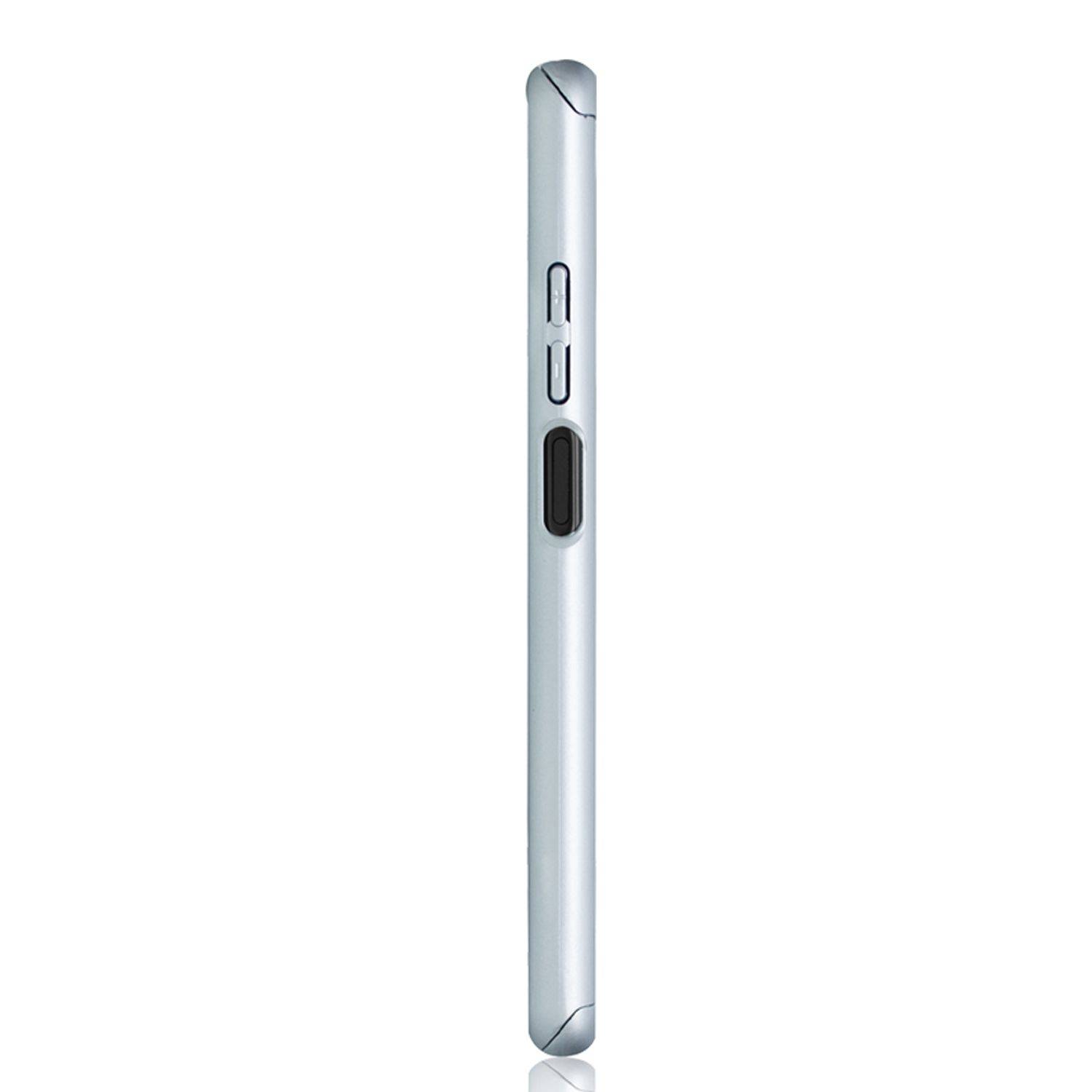 Huawei P40 Lite Handyhülle 360 Grad Schutz Full Cover Silber
