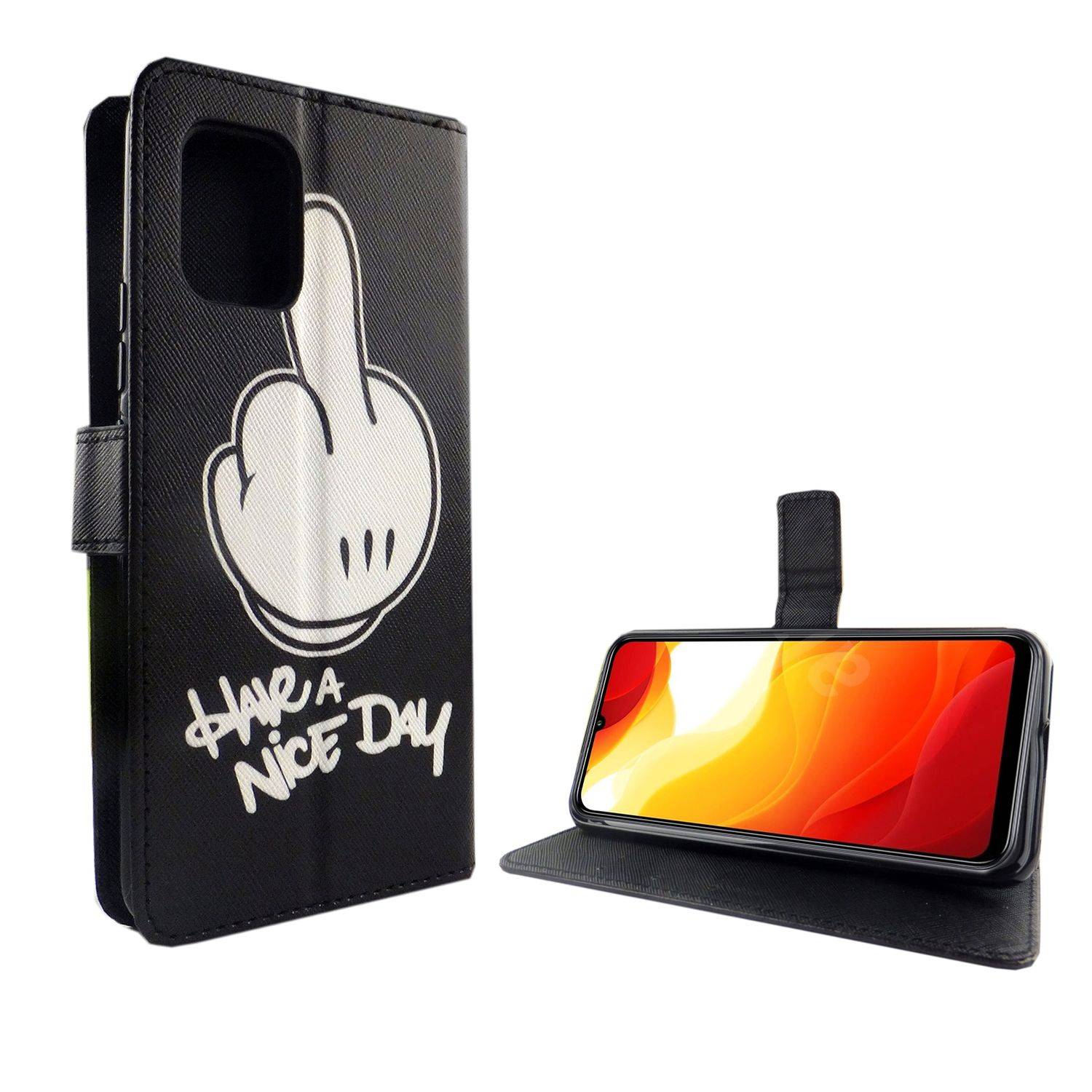 Xiaomi Mi 10 Lite 5G Handyhülle Bookcover Schwarz