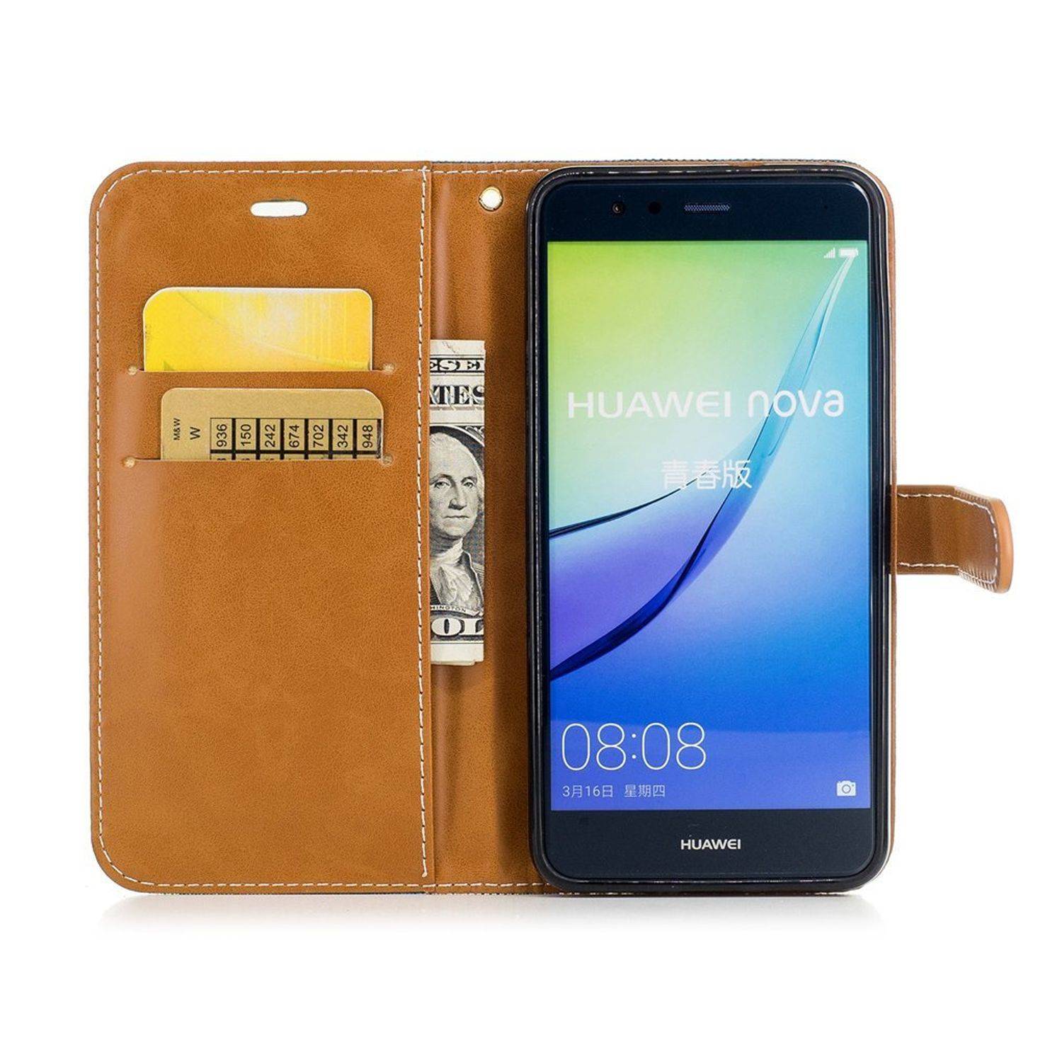 Huawei P10 Lite Handyhülle Bookcover Grün