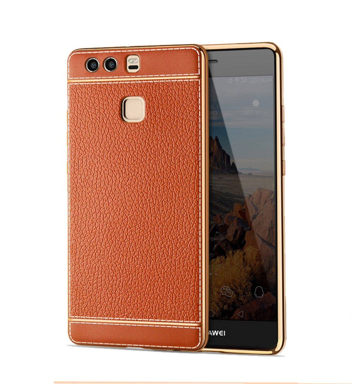 Huawei P8 Lite 2017 Handyhülle Backcover Braun