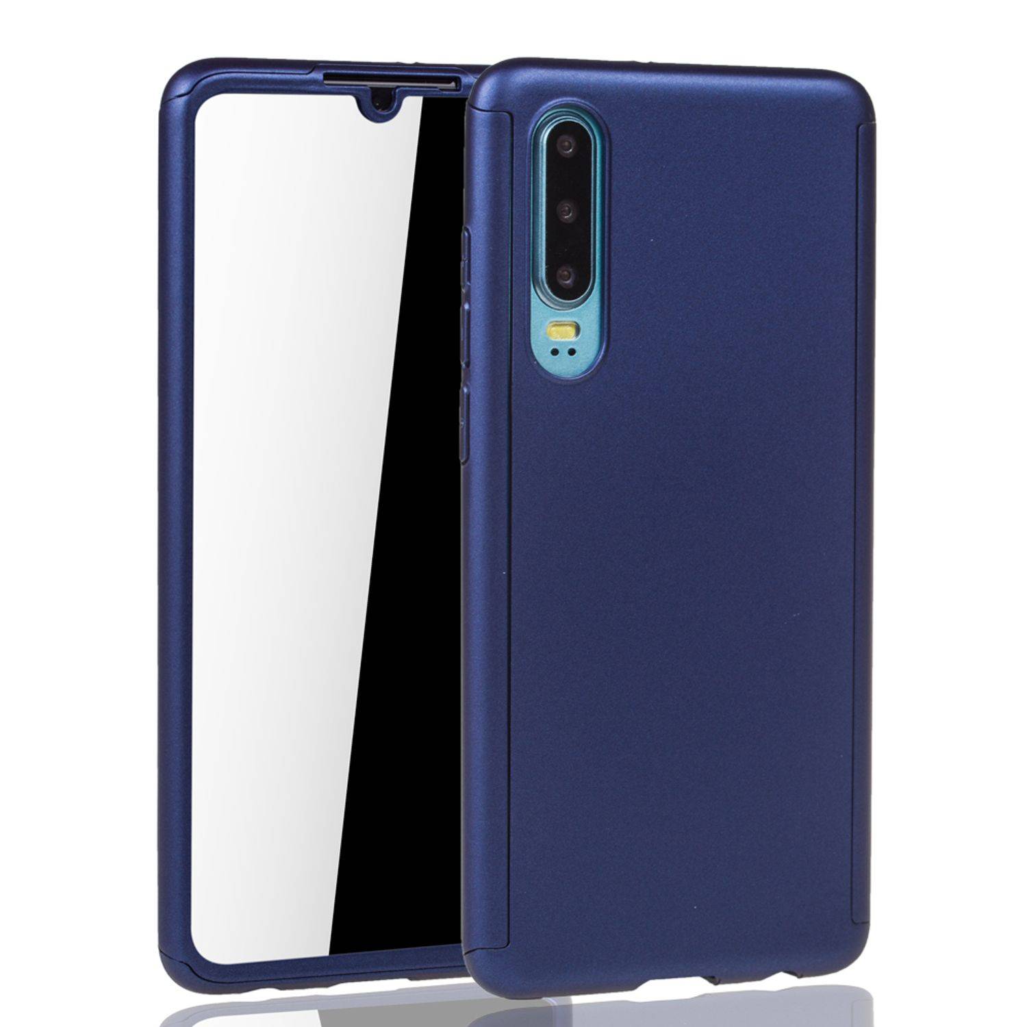 Huawei P30 Handyhülle 360 Grad Schutz Full Cover Blau