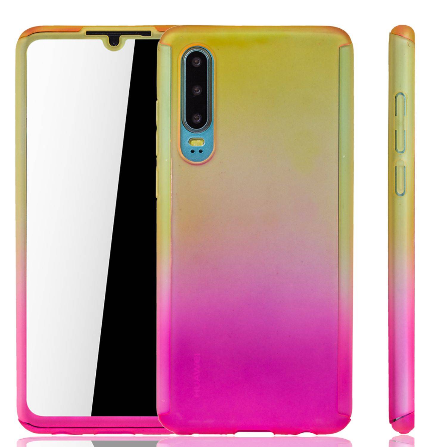 Huawei P30 Handyhülle 360 Grad Schutz Full Cover Mehrfarbig